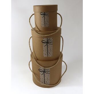 KVĚTINOVÝ BOX 3ks pr. 18x17cm 15x15 11x12*PŘÍRODNÍ