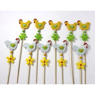 ZÁPICH FILC SLEPICE 5x28x5cm 10ks*MIX BAREV