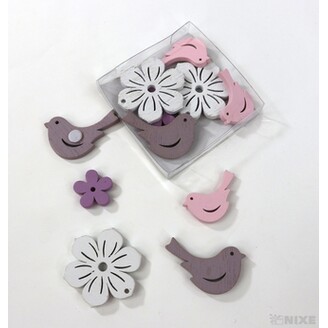 DOPLŇKY DŘEVO 2,5-4cm 12ks*MIX BAREV