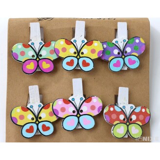 KOLÍČEK MOTÝL 3,5cm 6ks*MIX BAREV