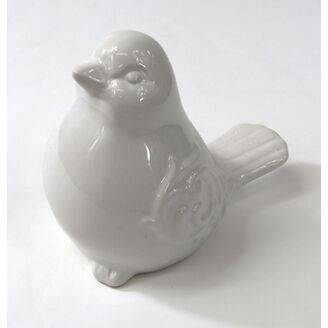 PTÁČEK KERAMIKA 14x16cm*BÍLÁ