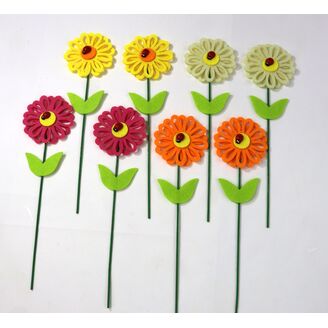 ZÁPICH FILC KVĚT 6x24cm 8ks*MIX BAREV