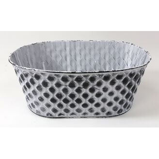 PLECHOVÁ MISKA OVÁL 24x16x10cm*BÍLÁ