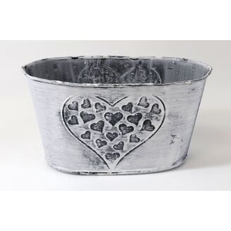 PLECHOVÁ MISKA OVÁL 17x11x09cm*BÍLÁ