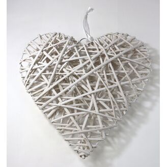 SRDCE ZÁVĚS 38cm*BÍLÁ