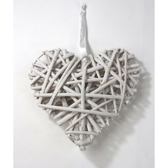 SRDCE ZÁVĚS 19cm*BÍLÁ