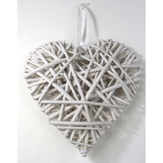 SRDCE ZÁVĚS 31cm*BÍLÁ