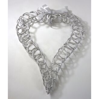 SRDCE RATTAN 49cm*BÍLÁ