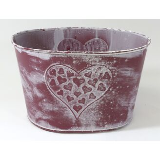 PLECHOVÁ MISKA OVÁL 19x12cm*RŮŽOVÁ