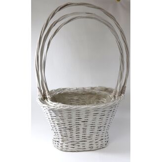 KOŠ PROUTĚNÝ 37x72x22cm 32x61x22 28x52x20*BÍLÁ