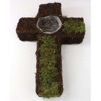KŘÍŽ RÉVA 60x40x7cm*ZELENÁ+HNĚDÁ