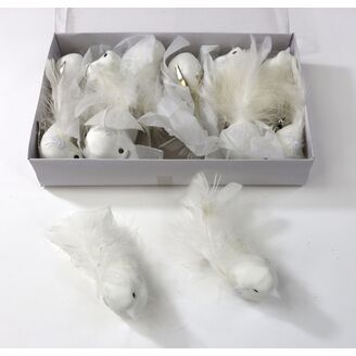 PTÁČEK  KLIPS 10cm 12ks*BÍLÁ