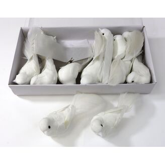 PTÁČEK  KLIPS 14cm 12ks*BÍLÁ