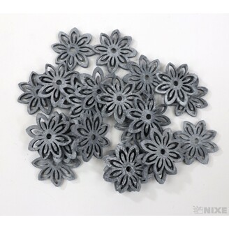 KVÍTEK DŘEVO 3cm 24ks*ŠEDÁ