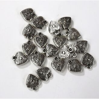 ZÁVĚS KOV SRDCE 20ks 1,5cm*STŘÍBRNÁ