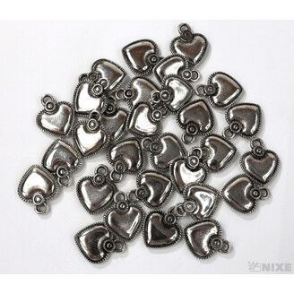 ZÁVĚS KOV SRDCE 30ks 2cm*STŘÍBRNÁ