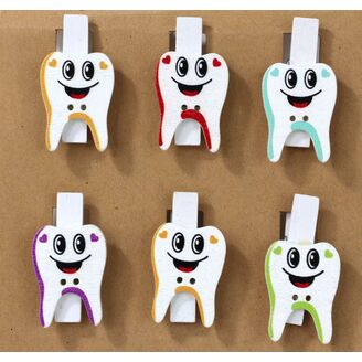 KOLÍČEK ZUBY 3,5cm 6ks*MIX BAREV