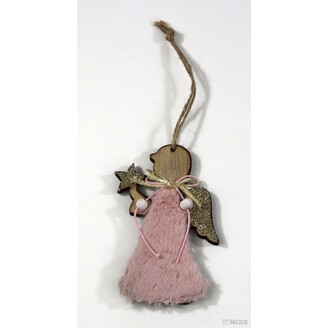 ZÁVĚS ANDĚL 12cm*RŮŽOVÁ