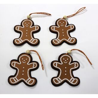 ZÁVĚS PERNÍČEK PANÁČEK 7cm 4ks*HNĚDÁ