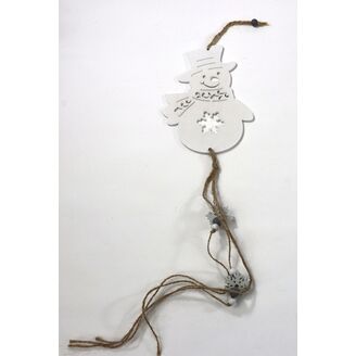 ZÁVĚS SNĚHULÁK 14cm*BÍLÁ