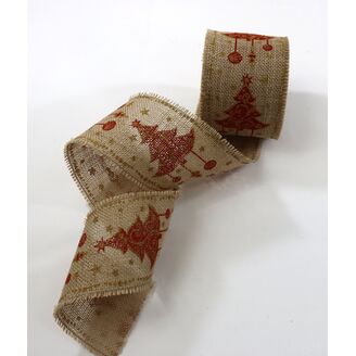 STUHA JUTA STROMEČEK 80mmx4,5m*PŘÍRODNÍ+ČERVENÁ