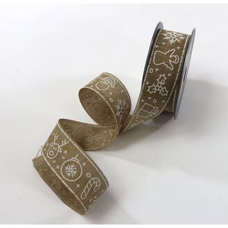 STUHA BAVLNA VÁNOCE 35mmx10m*PŘÍRODNÍ+BÍLÁ