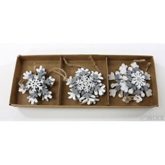 ZÁVĚS D VÁNOCE 6ks 5cm*BÍLÁ