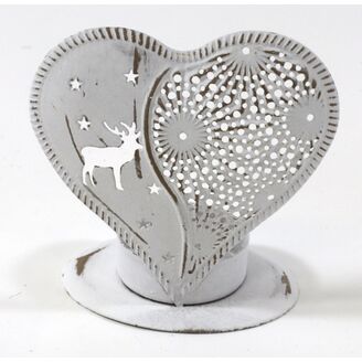 SVÍCEN SRDCE 08x09cm*BÍLÁ