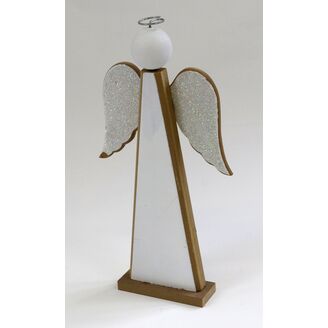 ANDĚL DŘEVO 09x25x2cm*BÍLÁ