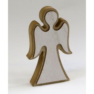 ANDĚL DŘEVO 08x15x2cm*BÍLÁ