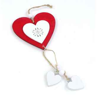 ZÁVĚS SRDCE 10x22cm*ČERVENÁ