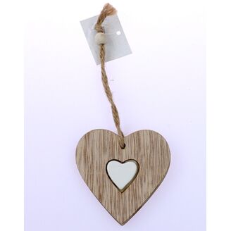 ZÁVĚS SRDCE DŘEVO 7cm*