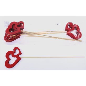 ZÁPICH D SRDCE 10x38cm 8ks*ČERVENÁ
