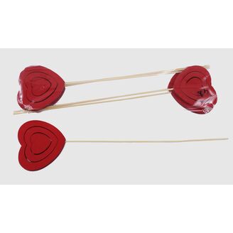 ZÁPICH SRDCE 10x40cm 8ks*ČERVENÁ