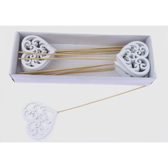 ZÁPICH SRDCE 8x27cm 16ks*BÍLÁ