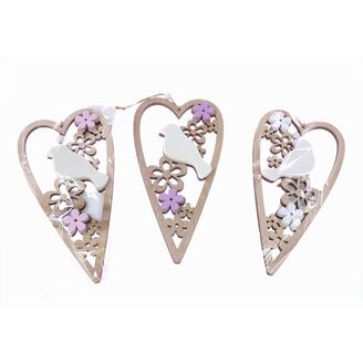 ZÁVĚS PTÁČEK SRDCE 19x10cm V+