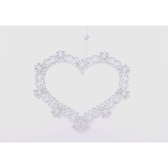 ZÁVĚS SRDCE 15x13cm*BÍLÁ V+