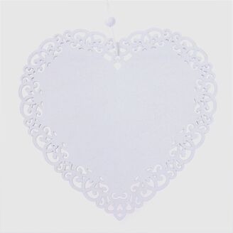 ZÁVĚS SRDCE 15cm*BÍLÁ