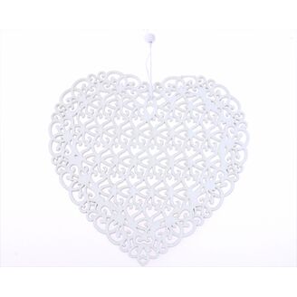 ZÁVĚS SRDCE 15cm*BÍLÁ