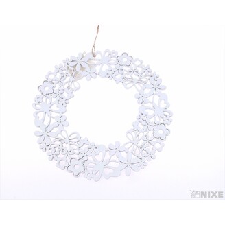 ZÁVĚS MOTÝL KRUH 22cm*BÍLÁ V+