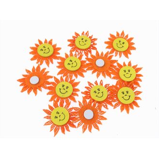 SLUNÍČKO FILC NALEP 4cm 12ks*MIX BAREV