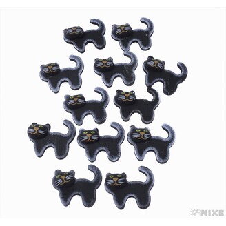 KOČKA NALEPOVACÍ 4cm 12ks*ČERNÁ