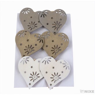 OZDOBNÝ KOLÍČEK SRDCE 5,5cm 6ks*