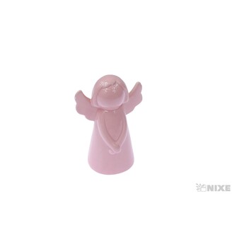 ANDĚL PORCELÁN 15cm*RŮŽOVÁ