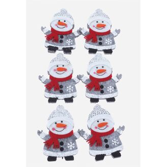 VÁNOCE FILC NALEP 6ks 6x4cm*MIX BAREV