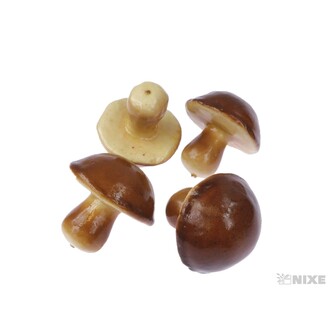 HŘÍBKY 6,5cm 4ks*HNĚDÁ V+