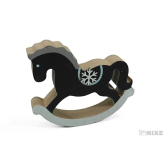 KONÍK DŘEVO 12cm*ČERNÁ