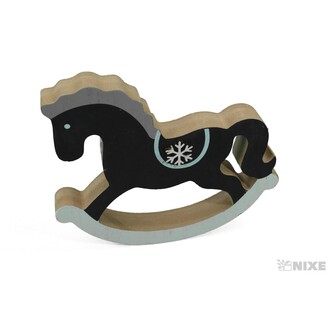 KONÍK DŘEVO 16cm*ČERNÁ