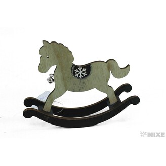 KONÍK DŘEVO 18cm*ČERNÁ