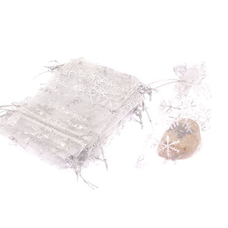 SÁČEK ORGANZA VLOČKA 7,5x10cm*STŘÍBRNÁ